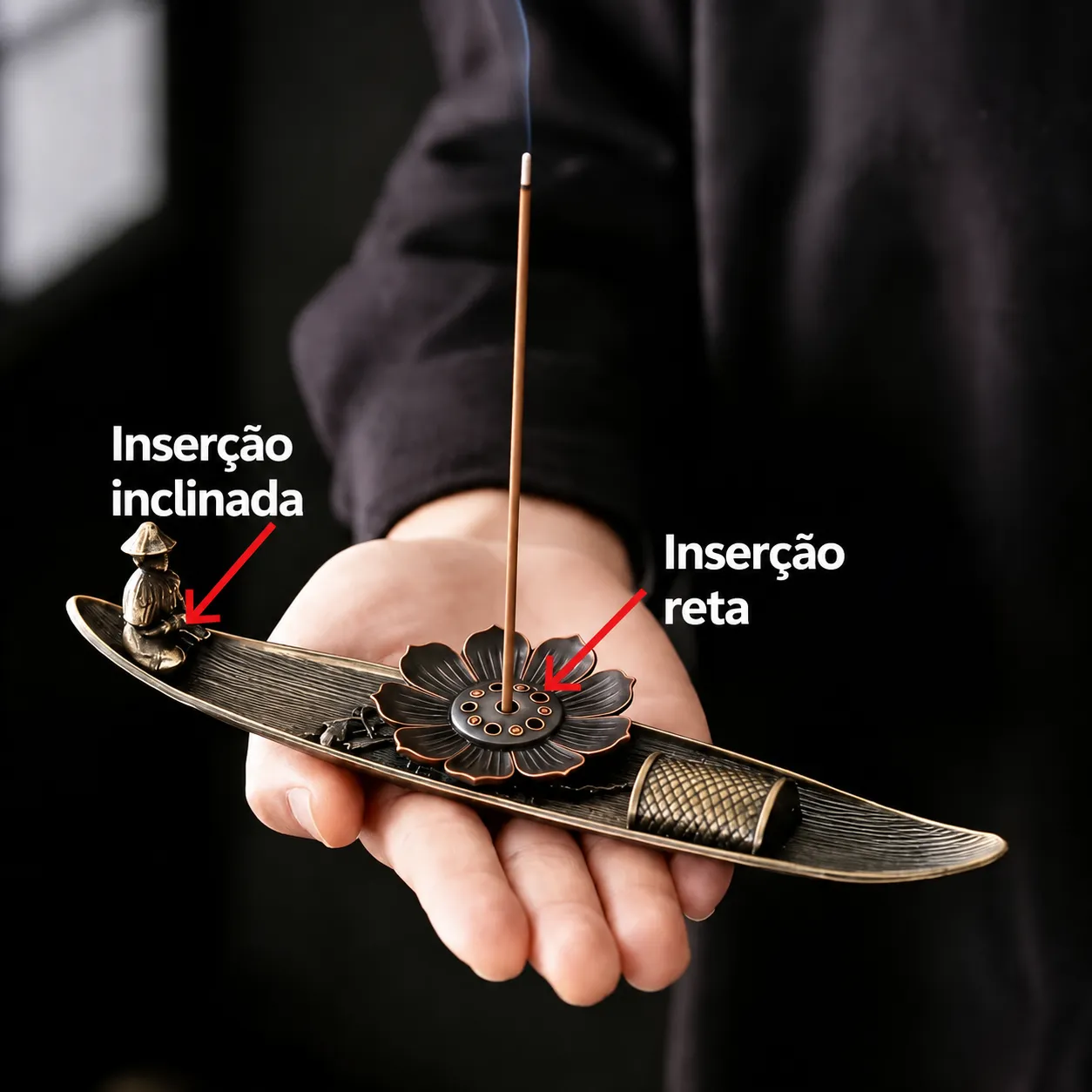 Incensário Barco Zen com Suporte para Incenso